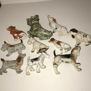 ❤️❤️Dog Porcelain Bisque Ceramic Figurines Japan❤️